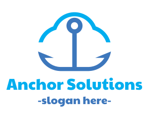 Anchor - Blue Anchor Cloud logo design