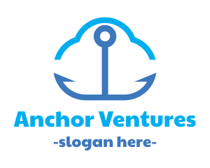 Anchor - Blue Anchor Cloud logo design