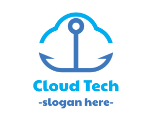 Cloud - Blue Anchor Cloud logo design