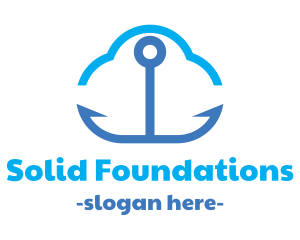 Blue - Blue Anchor Cloud logo design