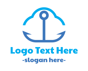 Driver - Blue Anchor Cloud logo design