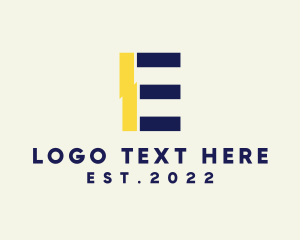 Letter E - Electric Bolt Letter E logo design