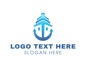 Naval - Ship Anchor Logistics logo design