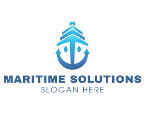 Naval - Ship Anchor Logistics logo design