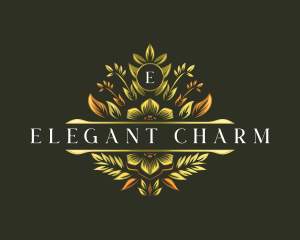 Elegant Floral Crest logo design