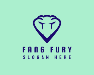 Fangs - Snake Fangs Face logo design