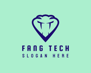 Snake Fangs Face logo design