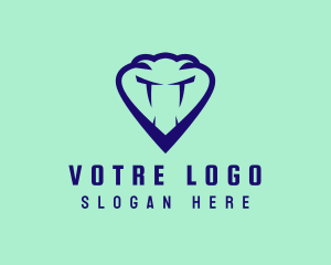 Viper - Snake Fangs Face logo design