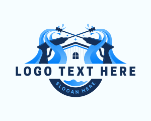 Cleaning - Pressure Washer House Cleaning logo design