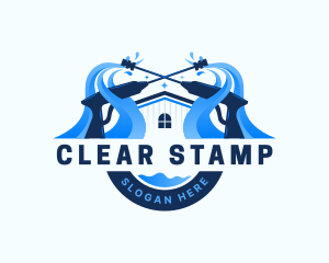 Pressure Washer Home Cleaning logo design