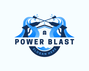 Pressure Washer Home Cleaning logo design