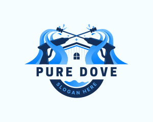 Pressure Washer Home Cleaning logo design