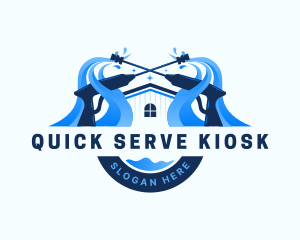 Pressure Washer Home Cleaning logo design