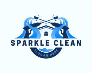 Cleaning - Pressure Washer House Cleaning logo design