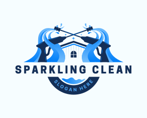 Cleaning - Pressure Washer House Cleaning logo design