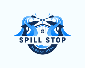 Pressure Washer Home Cleaning logo design