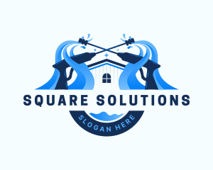 Pressure Washer Home Cleaning logo design