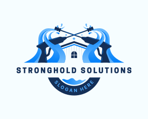 Pressure Washer Home Cleaning logo design