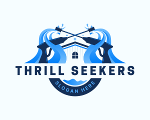 Pressure Washer Home Cleaning logo design