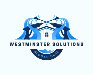 Pressure Washer Home Cleaning logo design