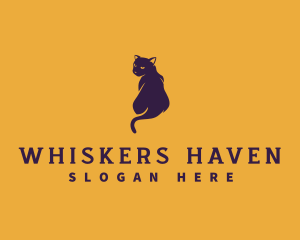 Whiskers - Black Alley Cat logo design