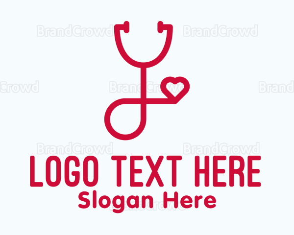 Professional Heart Doctor Stethoscope Logo