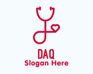 Professional Heart Doctor Stethoscope Logo