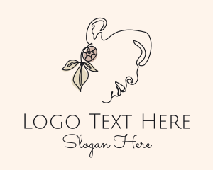 Jewelery - Woman Leaf Dangling Earrings logo design