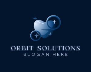 Heart Orbit Stars logo design