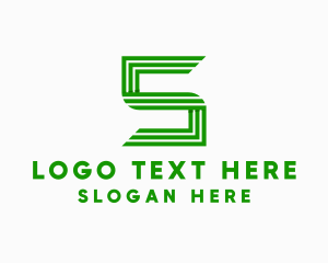 Stripes - 3D Tech Ribbon Letter S logo design