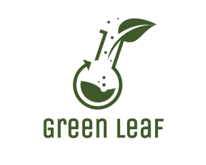 Green Laboratory Leaf logo design