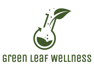 Green Laboratory Leaf logo design