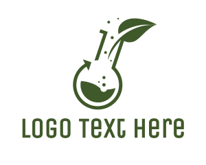 Natural Medicine - Green Laboratory Leaf logo design
