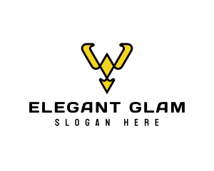 Glamorous - Crystal Earring Letter Y logo design