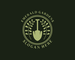 Wreath Shovel Landscaping logo design