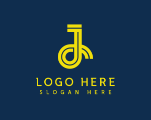 Digital Line Tech Letter J Logo
