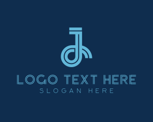 High End - Digital Tech Letter J logo design