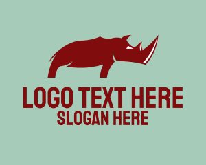 Big - Wild Red Rhinoceros logo design