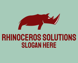 Rhinoceros - Wild Red Rhinoceros logo design