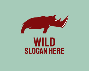 Wild Red Rhinoceros logo design