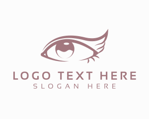 Makeup Vlogger - Eyelash Beauty Wing logo design