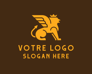 Wing - Golden Lion Griffin logo design