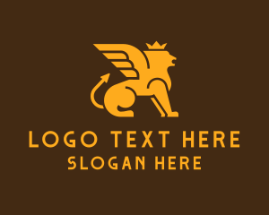 Gargoyle - Golden Lion Griffin logo design