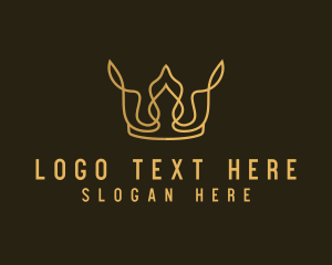 Tiara - Gold Luxe Crown logo design