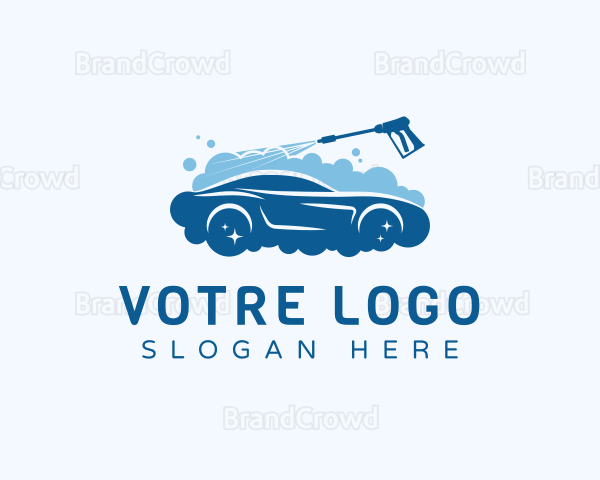 Car Pressure Washer Cleaning Logo