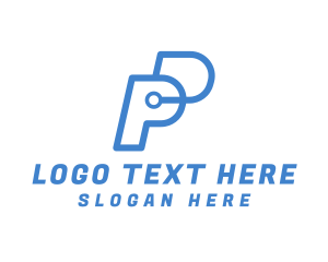 Communication - Cyber Colorful Letter P logo design