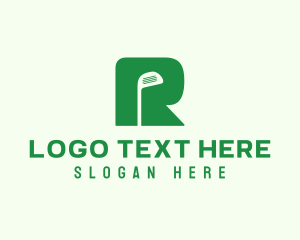 Pga - Green Golf Club Letter R logo design