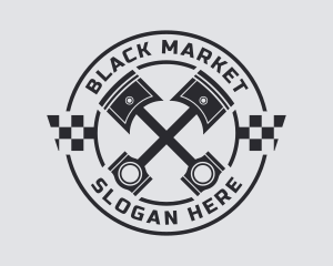 Black Piston Tool logo design