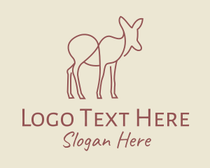 Forest Animal - Brown Deer Line Art logo design