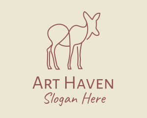 Brown Deer Line Art logo design